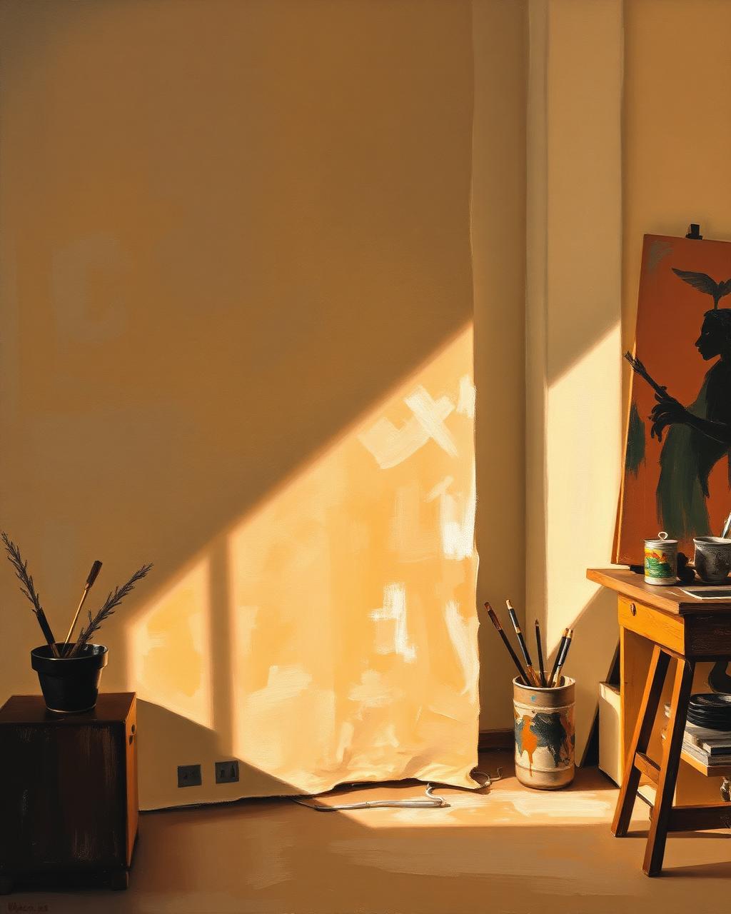 Afternoon Corner, Oil on board